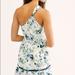 Free People Dresses | Free People All Mine Mini Dress One Shoulder White Green Combo New Small | Color: Green/White | Size: S