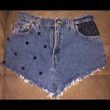 Levi's Shorts | Levi Jeans Custom Made With Black Lace & Studs | Color: Black | Size: 4