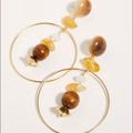 Free People Jewelry | Free People Seneca Hoop Earrings, Nwot. | Color: Brown/Gold | Size: Os