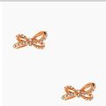 Kate Spade Jewelry | Kate Spade New York Rose Gold Tied Up Pave Studs | Color: Gold | Size: Os