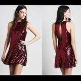 Free People Dresses | Free People Red Sequin Dress | Color: Red | Size: Xs