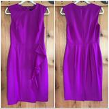 J. Crew Dresses | J. Crew Ruffle Sheath Dress - Bright Plum - 2 | Color: Purple | Size: 2