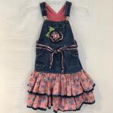 Disney Dresses | Classic Pooh “Overall” Dress 5t. 100% Cotton | Color: Blue/Pink | Size: 5tg