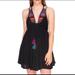 Free People Dresses | Free People Lovers Cove Black Embroidered V-Neck | Color: Black/Red/Tan | Size: S