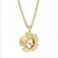 Jessica Simpson Jewelry | Jessica Simpson Flower Pendant Necklace Gold | Color: Gold/White | Size: Os