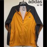 Adidas Jackets & Coats | Exc Adidas Med Men’s Windbreaker Jacket Adjustable | Color: Gold/Gray | Size: M