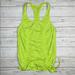 Lululemon Athletica Tops | Lululemon Neon Green Drawstring Racerback Tank 4 | Color: Green/Yellow | Size: 4