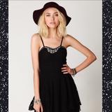 Free People Dresses | Free Peoplelace Strapless Embellished Dress | Color: Black/Silver | Size: Xs