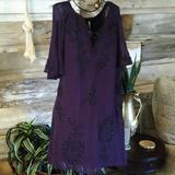 Free People Dresses | Free People Deep Plum Sequin Beaded Tunic Dress | Color: Black/Purple | Size: S