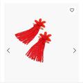 Madewell Jewelry | Madewell Beaded Tassel Flower Earring | Color: Red | Size: 3” Length