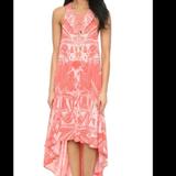 Free People Dresses | Free People Printed Hi-Low Maxi Dress M | Color: Orange/White | Size: M