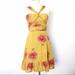 Free People Dresses | Free People Floral Halter Dress - Nwot | Color: Gold/Pink | Size: 0