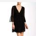 Free People Dresses | Free People Georgette Beaded Wrap Dress | Color: Black | Size: 2