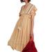 Free People Dresses | Free People Will Wait For You Bali Floral Midi Dress Small To Medium Fit | Color: Gold/Red/White | Size: S M