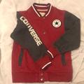 Converse Jackets & Coats | Converse Varsity Sweatshirt/Jacket | Color: Gray/Red | Size: Lb