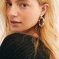 Free People Jewelry | Free People Eternity Hoop Earrings | Color: Gold/White | Size: Os