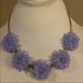 J. Crew Jewelry | Jcrew Crystal Flower Necklace Purple | Color: Gold/Purple | Size: Os