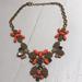J. Crew Jewelry | Jcrew Statement Necklace With Dust Bag | Color: Orange/Tan | Size: 19 Inches