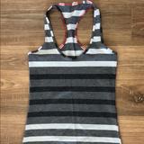 Lululemon Athletica Tops | Lululemon Marshmallow Stripe Cool Racerback Tank | Color: Black/Gray | Size: 4