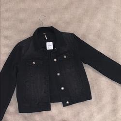 Free People Jackets & Coats | Free People Jean Jacket Black Nwt | Color: Black | Size: Xs