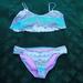 Jessica Simpson Swim | Jessica Simpson Swimsuit Ruffled 2 Piece Size M | Color: Blue/Pink | Size: M