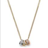 Michael Kors Jewelry | Mk Tri Tone 3 Ring Crystal Pave Pendant Necklace | Color: Gold/Silver | Size: Os