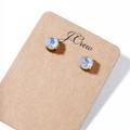 J. Crew Jewelry | Jcrew White Color Crystal Stud Earrings | Color: Gold/Silver | Size: Os