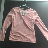 J. Crew Tops | J Crew Velvet Long Sleeve Wrap Shirt | Color: Pink | Size: 6