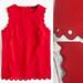 J. Crew Tops | J. Crew Scalloped Tank Top With Grommets | Color: Red | Size: 0