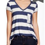 Anthropologie Tops | H By Bordeaux Classic V Neck Tee | Color: Blue/Gray | Size: M