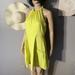 Jessica Simpson Dresses | Jessica Simpson Size 10 Neck Tied Flare Dress | Color: Green/Yellow | Size: 10