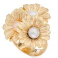 Giani Bernini Jewelry | Cultured Pearl(6mm) 18kgold-Plated Sterling Silver | Color: Gold/White | Size: 9