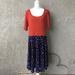 Lularoe Dresses | Lularoe Nicole Dress | Color: Blue/Orange | Size: Xxxl