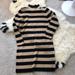 J. Crew Dresses | Jcrew Stripes Sweater Dress | Color: Black/Tan | Size: Lp