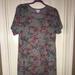 Lularoe Dresses | Lularoe Carly Gray Pink Floral Print Size Xl Nwot | Color: Gray | Size: Xl