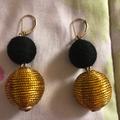 J. Crew Jewelry | J Crew Lever Back Earrings | Color: Black/Gold | Size: 2 Inches Long