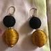 J. Crew Jewelry | J Crew Lever Back Earrings | Color: Black/Gold | Size: 2 Inches Long