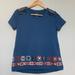 Disney Tops | Disney | Hidden Mickeys Embroidered Top | Color: Blue/Orange | Size: S