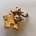 Disney Jewelry | Disney Winnie Pooh Scarf On Snowflake Brooch Pin | Color: Gold/Red | Size: Os