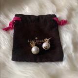 Kate Spade Jewelry | Kate Spade Topaz And Pearl Earrings | Color: Gold/Yellow | Size: Os