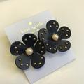 Kate Spade Jewelry | Kate Spade Navy Leather Flower Earrings | Color: Blue | Size: Os