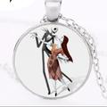 Disney Jewelry | Nightmare Before Christmas Jack & Sally Necklace | Color: Silver/White | Size: Os