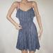 Free People Dresses | Free People Floral Ruffle Dress Tie Waist Xs | Color: Blue | Size: Xs