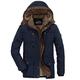 FHKGCD Plus Size 5Xl 6Xl Winter Jacket Men Outerwear Thicken Fleece Warm Windproof Coat Mens Windbreaker Hooded Jackets,Navy,L