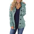 GOSOPIN Womens Winter Classic Button Down Cable Knitted Cardigans with Pockets Warm Fleece Outerwear Hooded Jackets and Coat Green Medium