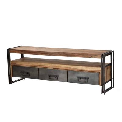 MiaMöbel Lowboard 'Madras' 160 cm Massivholz, Metall Sheesham Modern Indien Indisch Image