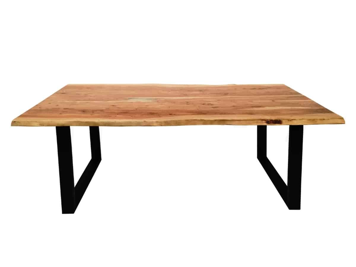 MiaMöbel Esstisch 'Vanaja' 120x80cm, Akazie/Antikschwarz Massivholz, Metall Akazie Modern Indien Indisch Image