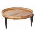 MiaMöbel Beistelltisch 'Tom Tailor', rund 75 cm Massivholz, Metall Mango Modern Indien Indisch