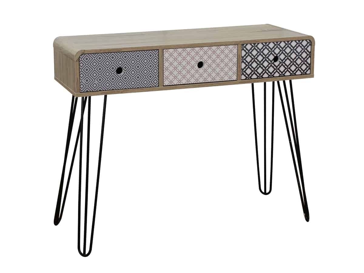 MiaMöbel Konsolentisch 'Benton' MDF, Metall Modern Indien Indisch