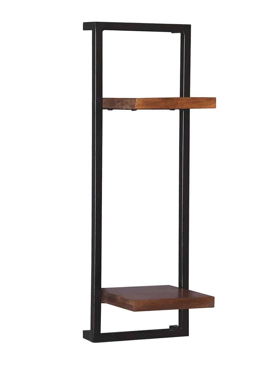 MiaMöbel Wandregal 'Madras' 25x75 cm Massivholz, Metall Mango Modern Indien Indisch